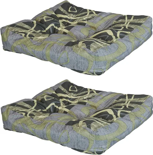 Vista 5 de Sunnydaze - Cojines cuadrados copetudos de 20 pulgadas para patio para interiores o exteriores, jazz moderno, seis juegos de almohadas de 2 piezas