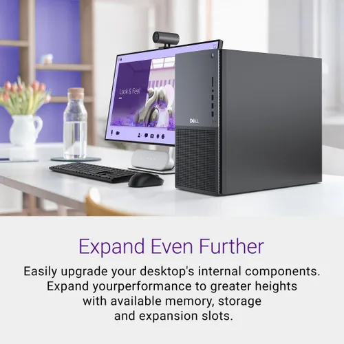 Vista 3 de Dell Tower Plus EBT2250 Desktop - Intel Core Ultra 7 265, SSD de 1 TB, 32 GB de RAM DDR5, Intel UHD, 1 año de servicio in situ y 6 meses de Dell