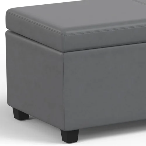 Vista 6 de SIMPLIHOME Avalon - Banco contemporáneo tipo otomana rectangular con almacenamiento extragrande de 54 pulgadas de ancho, de pelo sintético de Gris