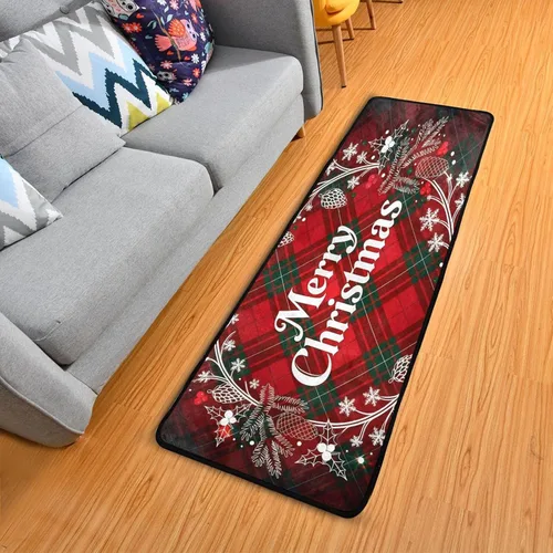 Vista 8 de Christmas Runner Rug, Cute Gnomes Christmas Pattern Runner Rug Floor Mat Non-Skid Kitchen Rug Soft Area Rug for Bathroom Entryway Hallway Dining