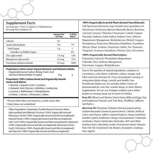 Vista 3 de Drucker Labs Suplemento dietético de minerales líquidos orgánicos para hombres, mujeres, niños, apoyo inmunológico, apoyo muscular, sin OMG, sin