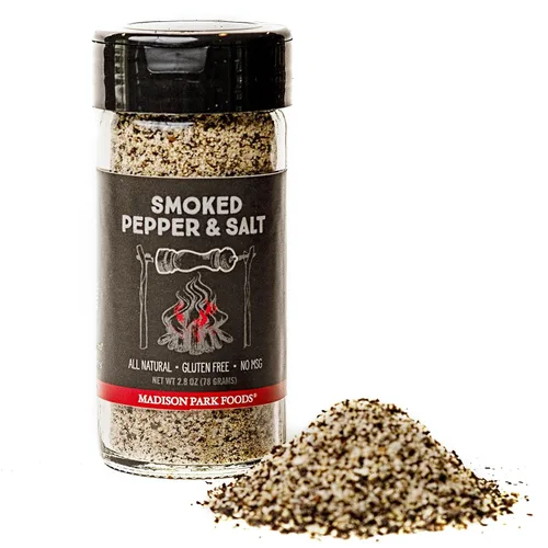 Vista 7 de Granos de pimienta Tellicherry ahumados de nogal – Sal marina gourmet Premium Chef condimentador parrilla, estufa, mesa, el sabor perfecto; todo