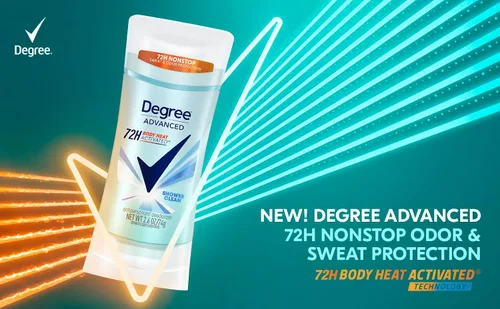 Vista 6 de Degree Desodorante Antitranspirante Avanzado, paquete de 4, Protección contra Sudor y Olor por 72 Horas, Shower Clean, Antitranspirante para Mujeres