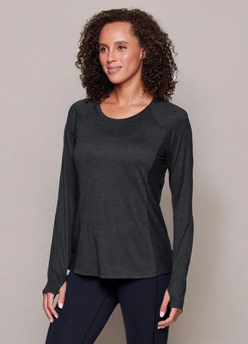 Vista 6 de RBX Active - Camiseta de manga larga para mujer, súper suave, con teñido espacial, para correr