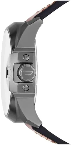 Vista 3 de Diesel DZ7445 Correa de cuero marrón con esfera gris Uber Chief 2126in Reloj para hombre Gris