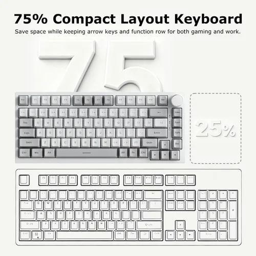 Vista 3 de FIRSTBLOOD ONLY GAME. AK820 Teclado mecánico con cable al 75%, teclado para juegos montado en junta intercambiable en caliente con interruptores