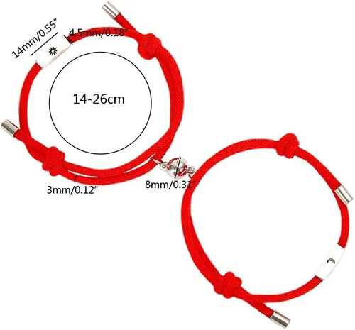 Vista 5 de Dsxnklnd - Juego de 2 pulseras magnéticas de distancia para amantes del sol y la luna, para parejas, amantes de la amistad, joyería de moda, regalo
