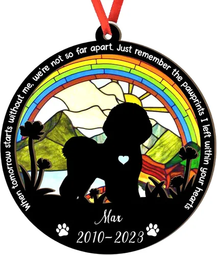 Vista 71 de Adorno personalizado para atrapasoles de sabueso afgano, adorno de Navidad de sabueso afgano, regalo para perro amante, sabueso afgano conmemorativo