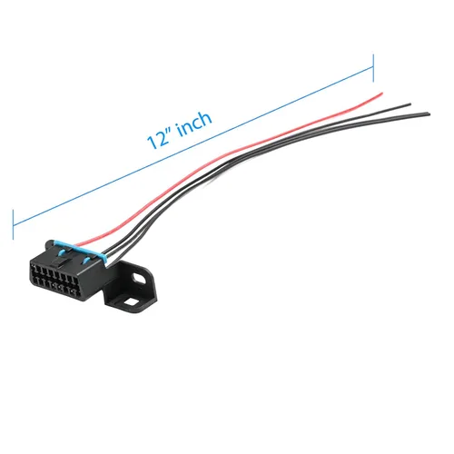 Vista 7 de OBD II OBD2 - Conector de arnés de 4 cables, puerto de salpicadero, cable estañado abierto, coleta, cables completos, diagnóstico de tablero