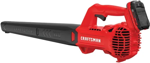 Vista 10 de CRAFTSMAN 20V MAX Soplador de hojas inalámbrico con batería y cargador, soplador eléctrico de hojas para superficies duras, potente hasta 90 MPH