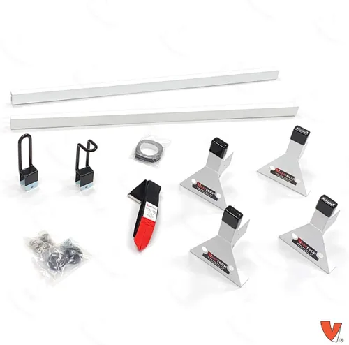 Vista 3 de Vantech H1 2 Bar para RAM ProMaster City Steel Ladder Roof Rack 2015-On, Blanco