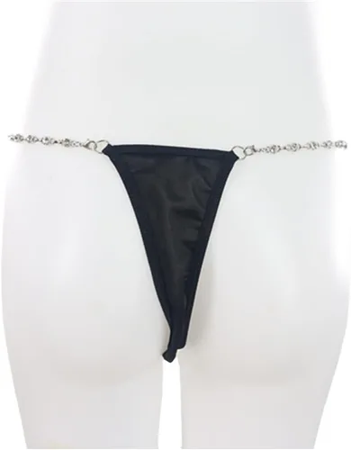 Vista 7 de Tanga de cadena de cristal de verano con diamantes de imitación para mujer