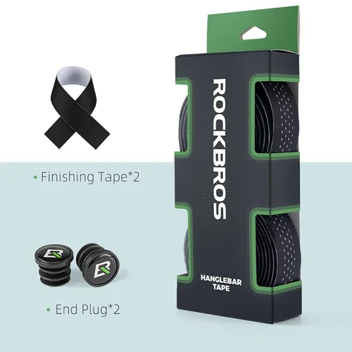 Vista 7 de ROCKBROS Cinta de manillar de bicicleta para bicicleta de carretera, cinta de agarre para manillar de bicicleta, color negro
