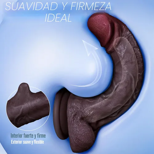 Vista 6 de 6.3'' Black Dildo Sex Toy, Soft Body-Safe Silicone Realistic Dildos Negro