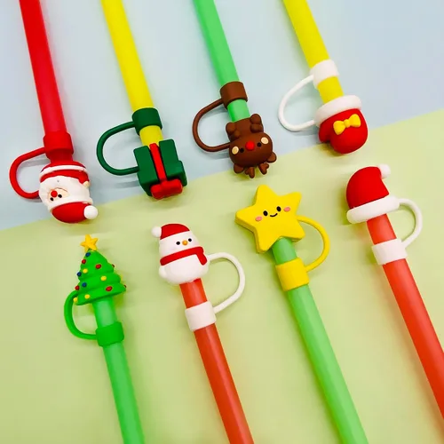 Vista 2 de Stanley Cup30 y 40 onzas, 8 cubiertas de popote de Navidad de 0.4 pulgadas para Stanley, accesorios para copas Stanley, a prueba de polvo