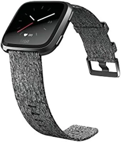 Vista 3 de Fitbit Versa Special Edition - Reloj inteligente, tejido de carbón, talla única (correas S y L incluidas)