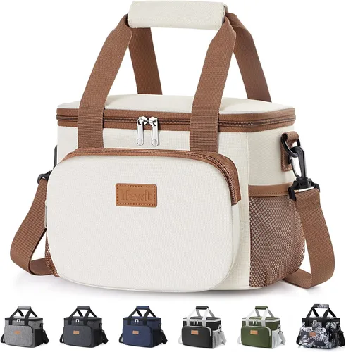 Vista 26 de Lifewit Lonchera mediana aislada, suave y refrigerante, para adultos, hombres y mujeres, color negro, 12 latas (9L)