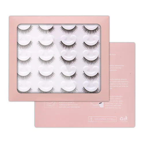 Vista 7 de Pestañas cortas de aspecto natural 6D, pestañas de visón finas, 10 pares, 100% hechas a mano, pestañas postizas reutilizables