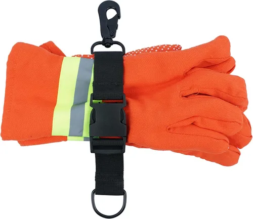 Vista 3 de MELOTOUGH Firefighter Gloves Straps Work glove holder with Reflective Tape Glove Clips for Quick Accessfor Firefighters