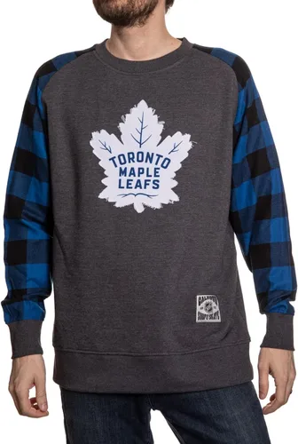 Vista 9 de Calhoun NHL Surf & Skate Buffalo Plaid Raglan con parche cosido deshilachado para hombre