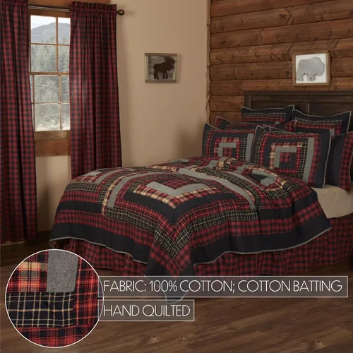 Vista 3 de VHC Brands Cumberland - Juego de accesorios de ropa de cama de algodón cambray, estilo rústico, prelavado, tamaño individual, color rojo chile