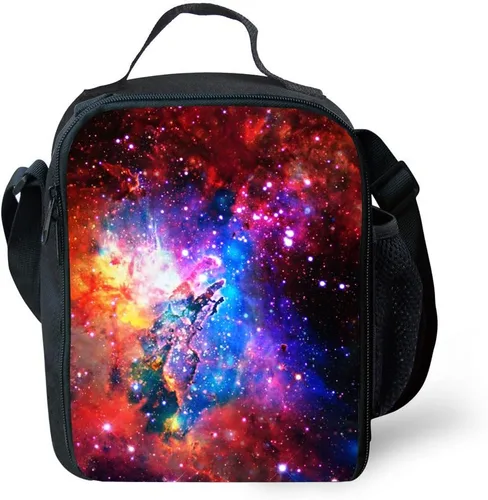 Vista 17 de CAIWEI Bolsa de almuerzo Galaxy con aislamiento para lonchera (baloncesto de torneado)