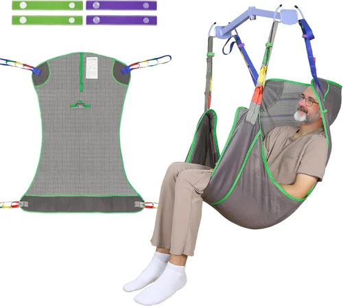 Vista 8 de EZ Assistive Eslinga universal de elevación de pacientes de cuerpo completo para elevación o traslado de pacientes, honda de elevación con tela