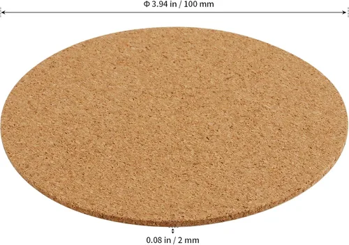 Vista 2 de SHEUTSAN 240 piezas de corcho autoadhesivo redondo de 4 x 4 pulgadas, hojas de respaldo antideslizantes en blanco para posavasos, decoración
