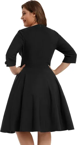 Vista 5 de Hanna Nikole Vestido vintage de los años 1950 con mangas para mujer