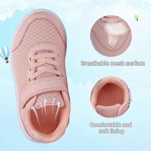 Vista 2 de Xingfujie Zapatos deportivos para niños y niñas, zapatos de tenis para correr y caminar