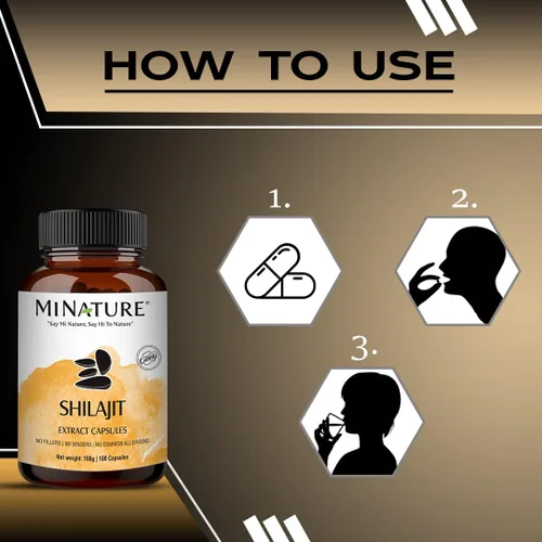 Vista 4 de Cápsulas Shilajit – Extracto sin OMG de mi Nature 180 cápsulas vegetales Promueve la energía vibrante y la vitalidad 1000 mg Cápsulas
