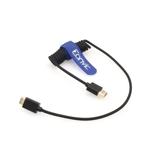 Vista 5 de 2.1 HDMI 8K HDMI macho a mini HDMI macho cable extensor de alta velocidad para monitor Canon Nikon Panasonic GH3 (negro en espiral 19.7 in)