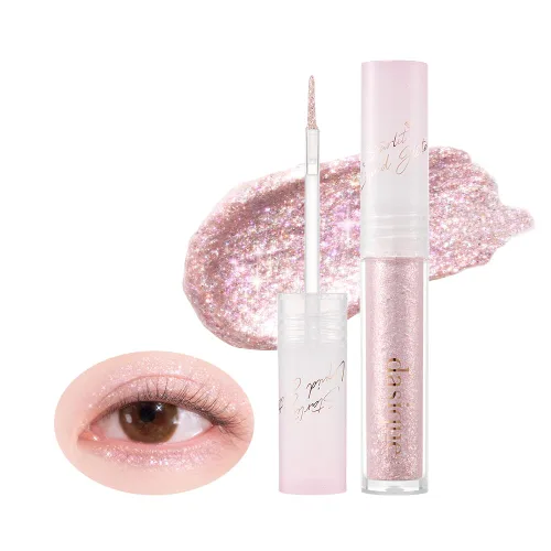 Vista 13 de dasique Starlit Jewel - Brillo líquido c #01 Frozen Gold Sombra de purpurina parpadeante Maquillaje coreano Maquillaje de ojos brillante