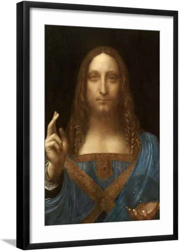 Vista 17 de ART Impresión artística de Salvator Mundi sobre marco negro por Leonardo Da Vinci, 16 x 22 pulgadas