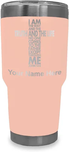 Vista 21 de LaserGram Vaso aislado al vacío de 20 onzas, versículo de la Biblia John 14-6, grabado personalizado incluido (negro) Engraved Gift for Christian