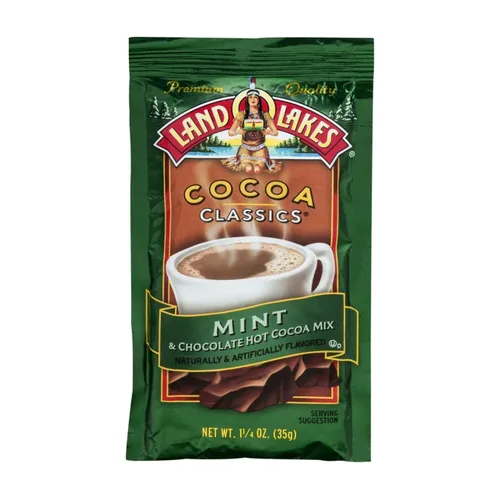 Vista 2 de Land O' Lakes Mezcla de cacao caliente, menta, 1.25 oz (35 g), 10 paquetes