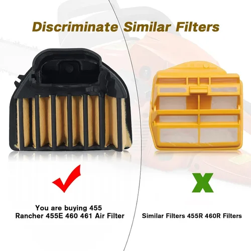 Vista 3 de Kit de afinación de filtro de aire 455 para Husqvarna 455 Rancher 460 Rancher 460 455E 461 Motosierra 537255701 Kit de mantenimiento con filtro