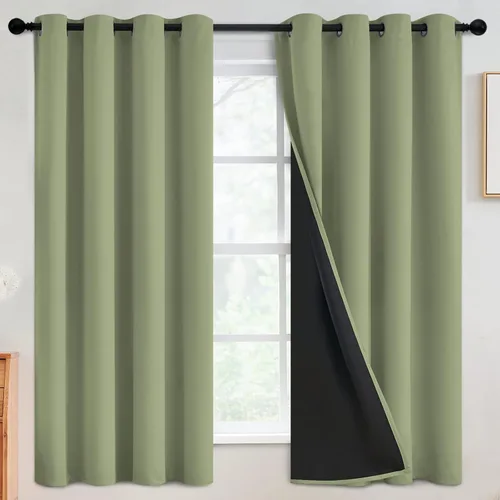 Vista 43 de SimpleHome - Cortinas opacas 100% para recámara, cortinas de ventana con ojales beige, con aislamiento térmico, cortinas de oscurecimiento