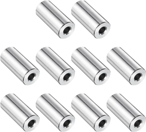 Vista 77 de uxcell 10 piezas de espaciador de acero inoxidable de 3/8" de diámetro interno x 3/4" de diámetro exterior x 1" de longitud, espaciador de rosca