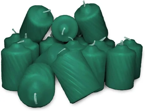 Vista 2 de Velas votivas perfumadas de pino verde, 15 horas de tiempo de combustión, acabado texturizado, caja de 20
