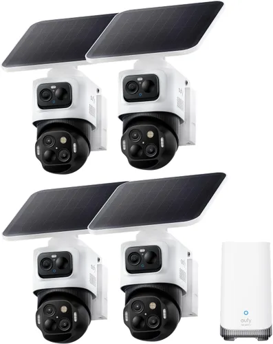 Vista 10 de eufy Security eufyCam S4, kit de 2 cámaras, 4K solar, PTZ de 3 lentes, sistema inalámbrico