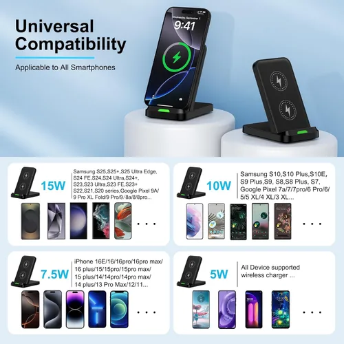 Vista 7 de Soporte de cargador inalámbrico para Samsung Galaxy S26 S25 FE Ultra Plus