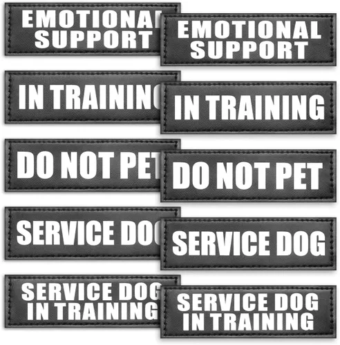 Vista 8 de WINSEE Parches reflectantes para perros de servicio en parche de entrenamiento para chaleco de servicio para arnés para perro (paquete de 7, S)
