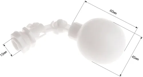 Vista 3 de Válvula de flotador de plástico de 1/4" para control de nivel de líquido de llenado automático del tanque de agua del acuario Can Be Used For 12cm