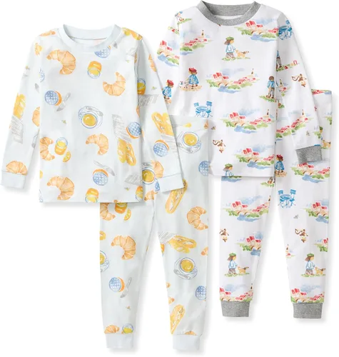 Vista 47 de Burt's Bees Baby Pijama de algodón orgánico para niños, conjunto de pijama Paquete de 1 temporada de Apple
