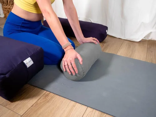 Vista 101 de Sol Living Almohada de yoga rectangular para meditación, accesorios de meditación de algodón, almohada de meditación restaurativa de yoga, almohada