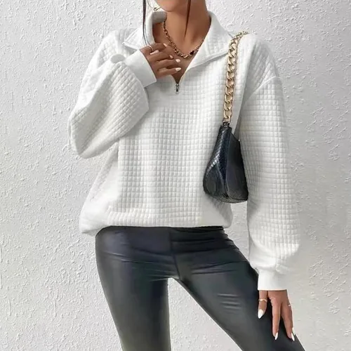 Vista 2 de Sudadera de gran tamaño para mujer 2023 con capucha ligera con cordón de ajuste de manga larga