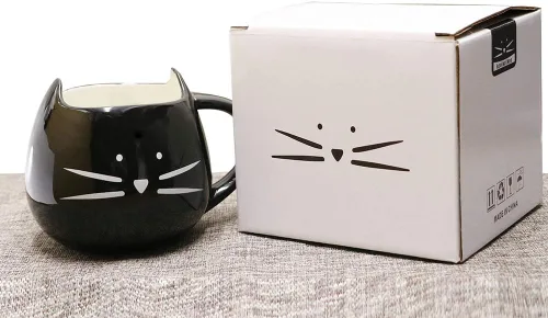 Vista 3 de Koolkatkoo Linda taza de café de cerámica con diseño de gato, 12 onzas, para amantes de los gatos, tazas de té, regalos para mujeres y niñas