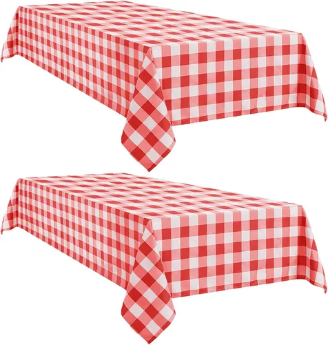 Vista 24 de Softalker - Mantel rectangular a cuadros, impermeable para exteriores, 54 x 120 pulgadas, mantel de búfalo a cuadros, resistente a las manchas