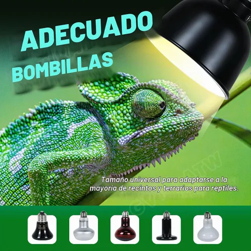 Vista 6 de Lámpara de reptil de cúpula poco profunda de 5.5 pulgadas, adecuada para bombillas UVB y bombillas de calor que disfrutan, máximo 160 W.